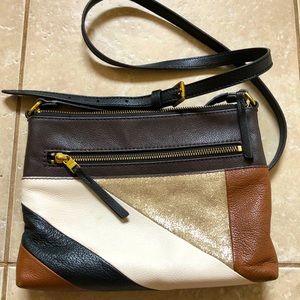 Fossil leather cross body purse